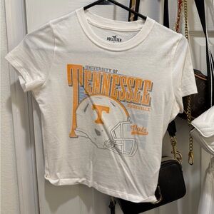 Hollister White T-Shirt with Orange Tennessee Design